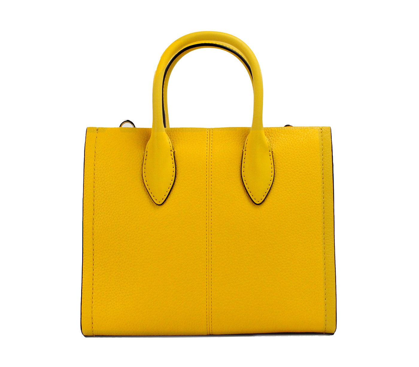 Michael Kors Mirella Small Jasmine Yellow Leather Top Zip Shopper Tote Bag - KALAJ