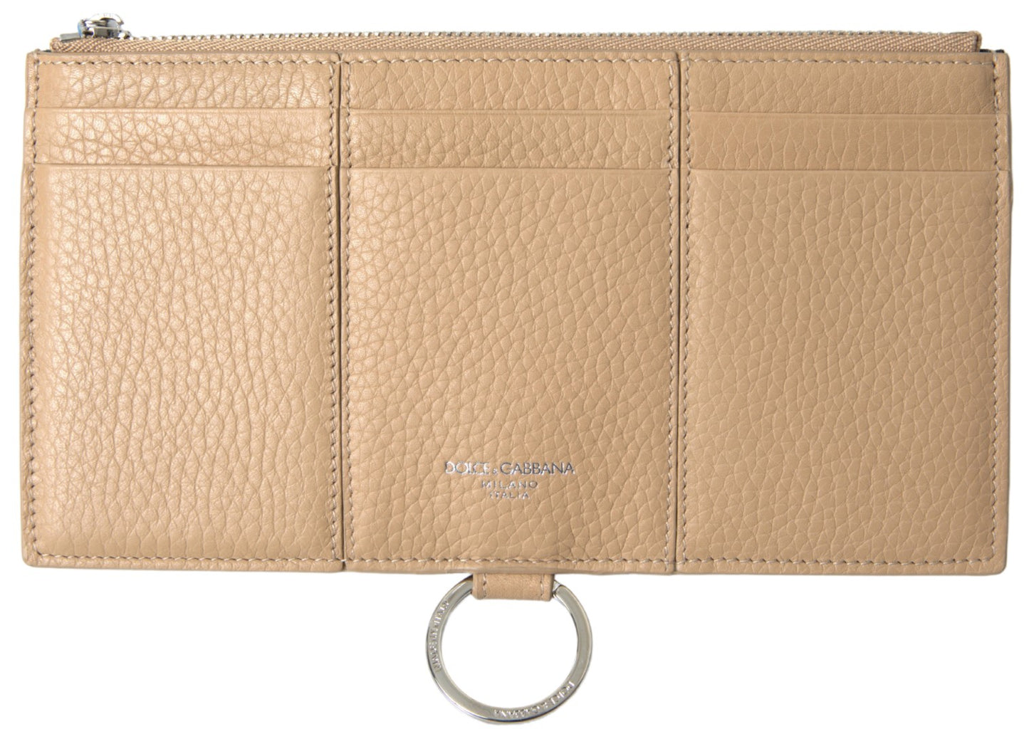 Dolce & Gabbana Elegant Beige Leather Wallet with Detachable Strap - KALAJ