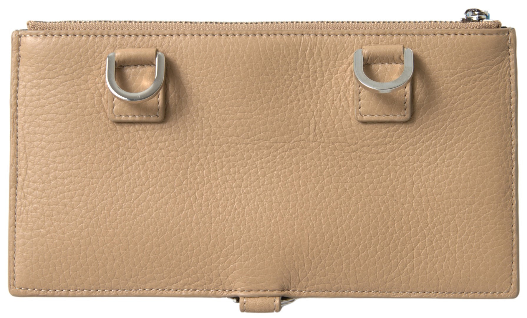 Dolce & Gabbana Elegant Beige Leather Wallet with Detachable Strap - KALAJ