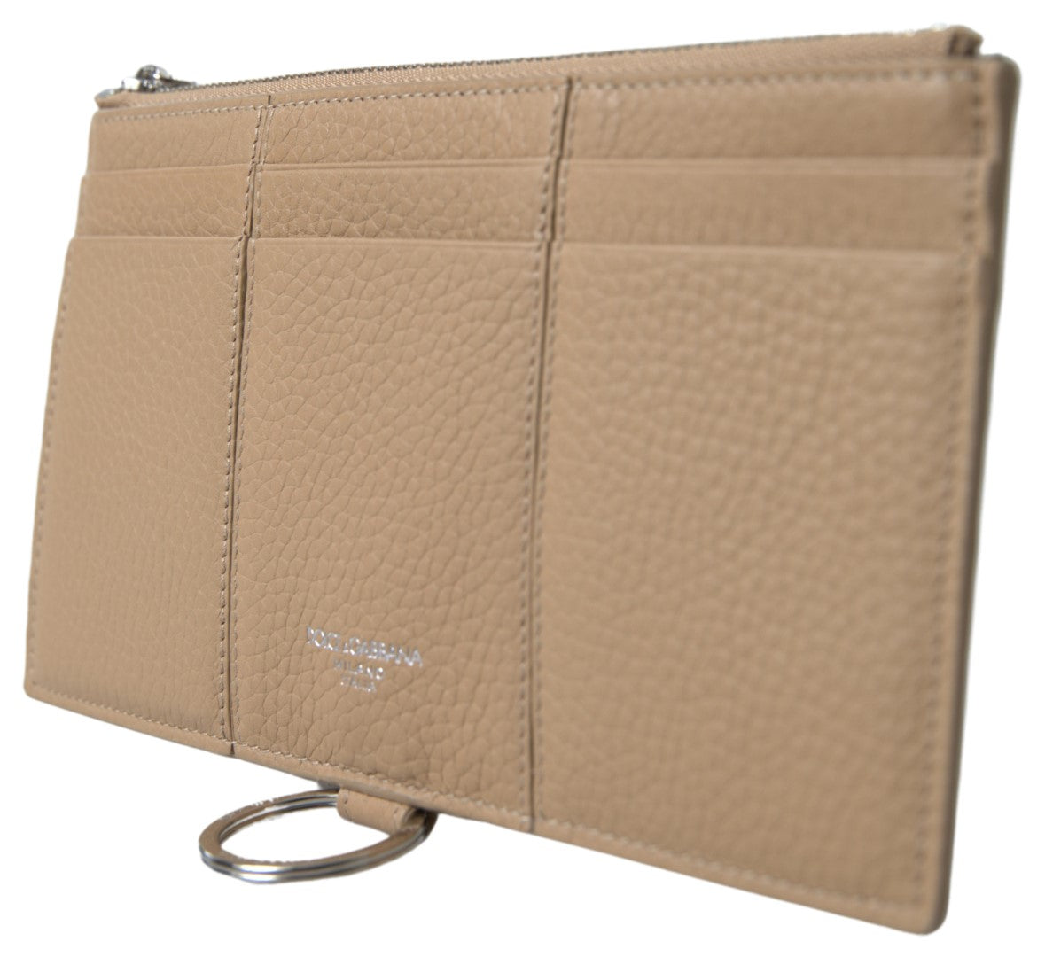 Dolce & Gabbana Elegant Beige Leather Wallet with Detachable Strap - KALAJ