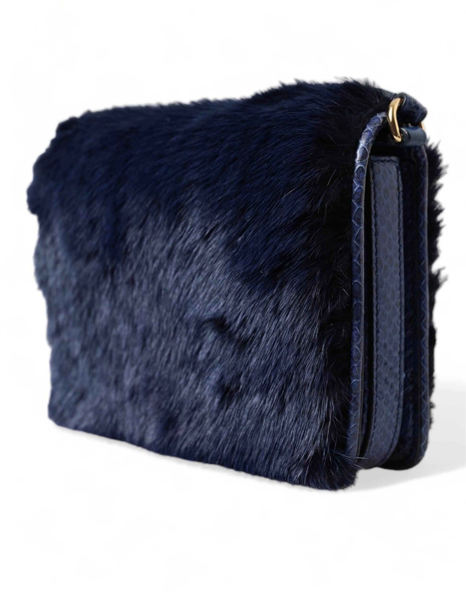 Dolce & Gabbana Exquisite Blue Mink Fur Shoulder Bag - KALAJ