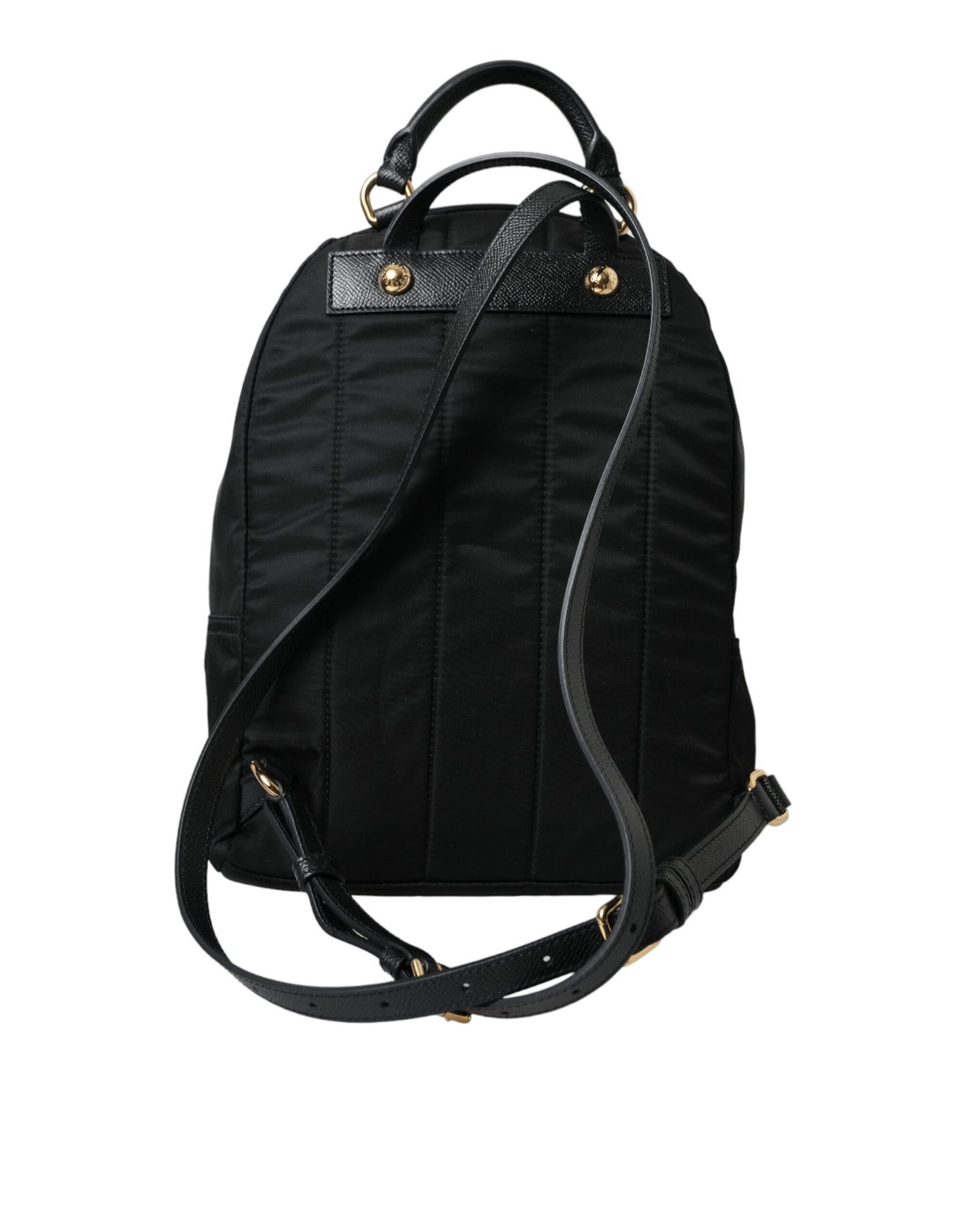 Dolce & Gabbana Elegant Black Gold Detail Backpack - KALAJ