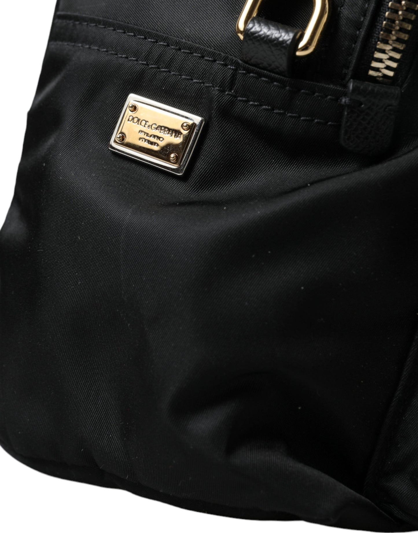 Dolce & Gabbana Elegant Black Gold Detail Backpack - KALAJ