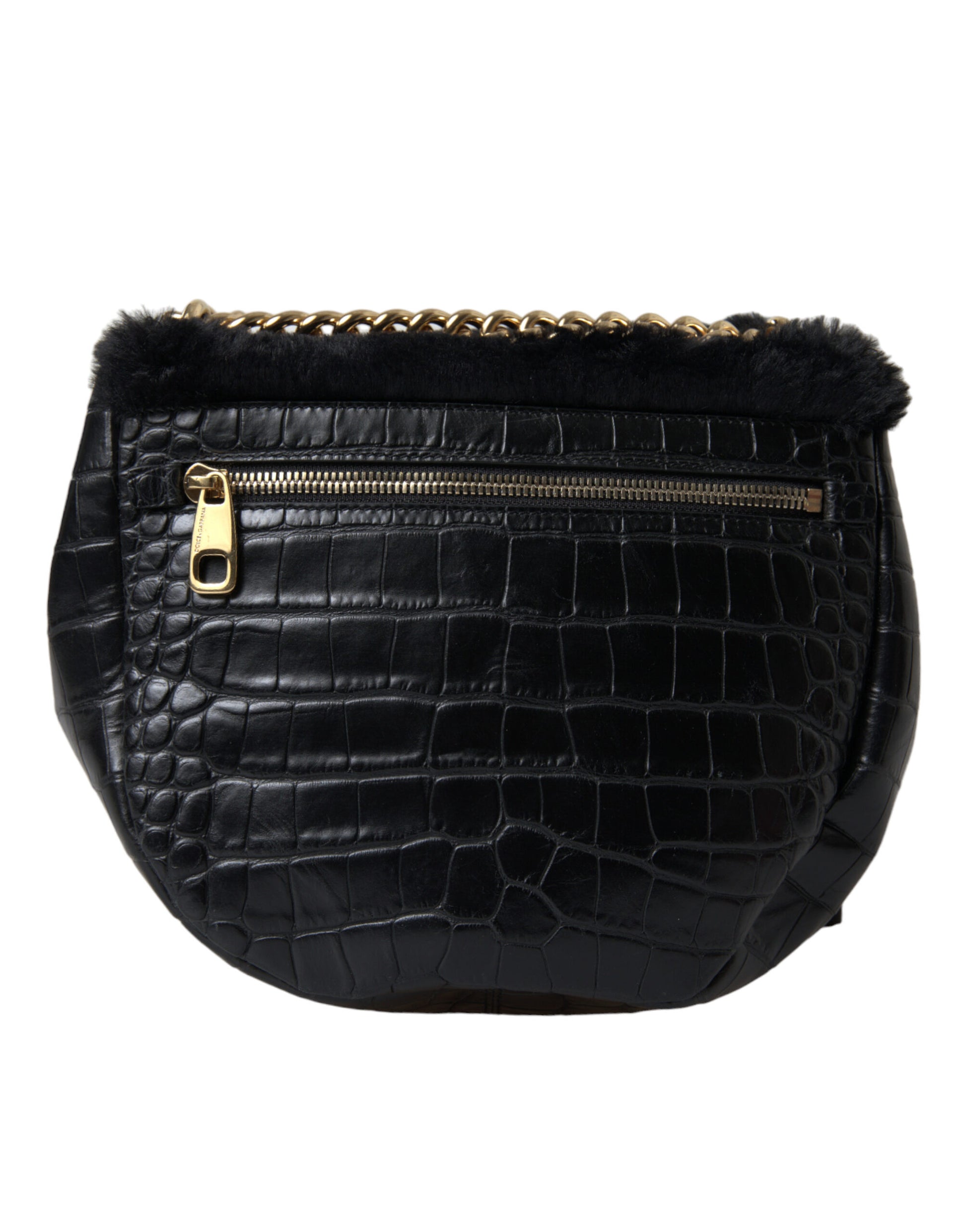 Dolce & Gabbana Exquisite Croc-Embossed Panther Shoulder Bag - KALAJ