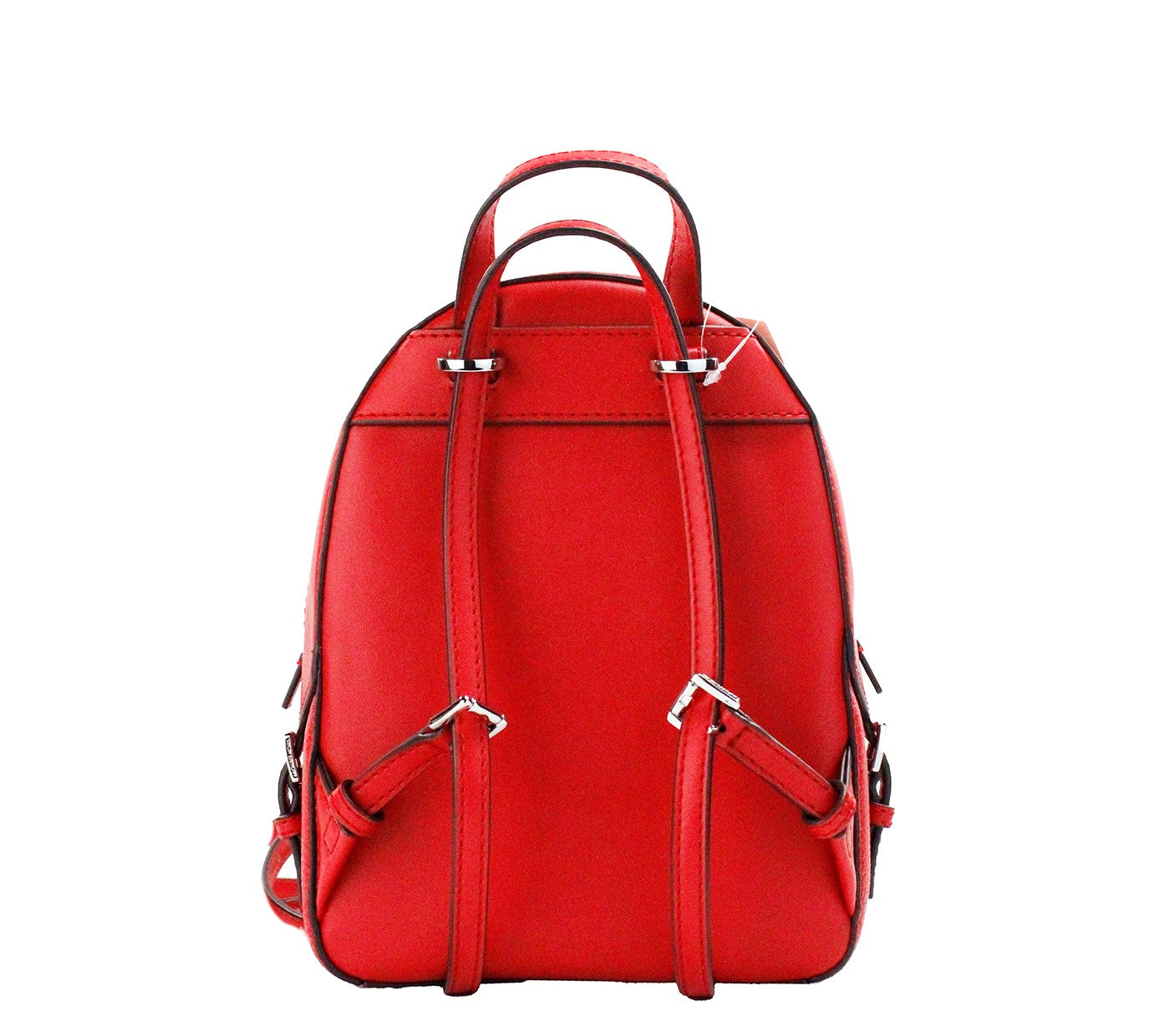 Michael Kors Jaycee Mini XS Bright Red Pebbled Leather Zip Pocket Backpack Bag - KALAJ