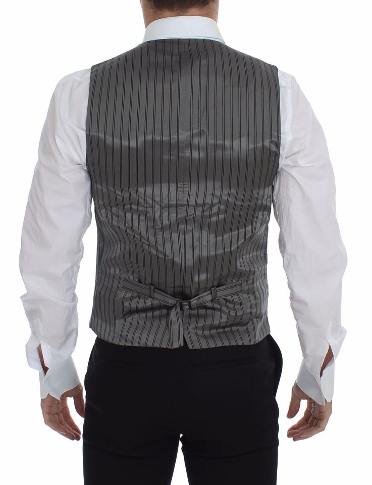 Dolce & Gabbana Elegant Gray Cotton Stretch Dress Vest