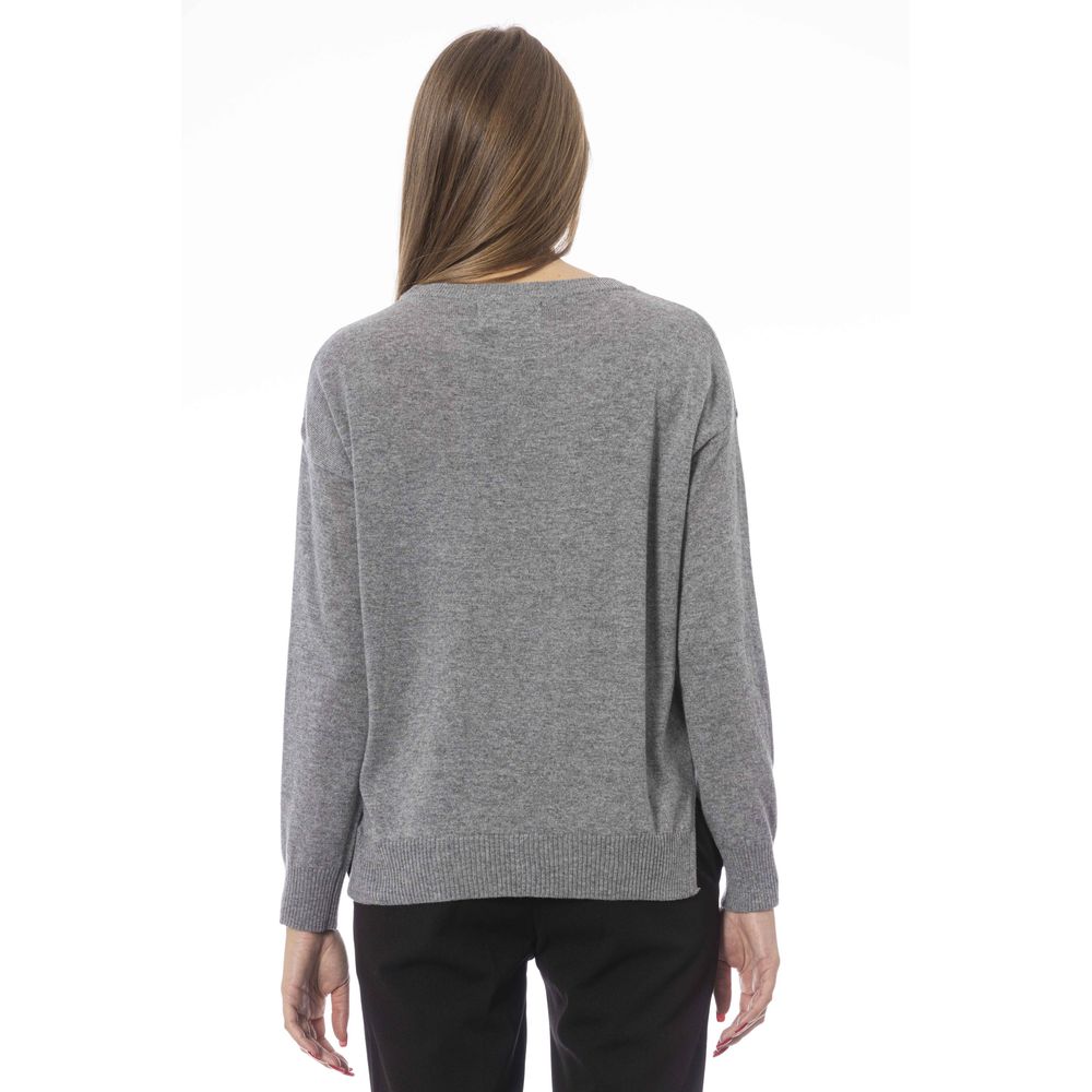 Baldinini Trend Gray Wool Women Sweater