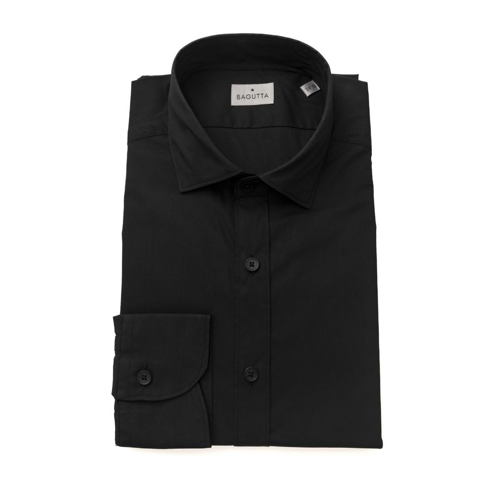 Bagutta Black Cotton Men Shirt