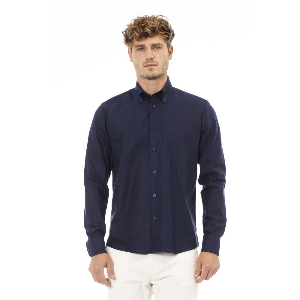 Baldinini Trend Blue Cotton Men Shirt