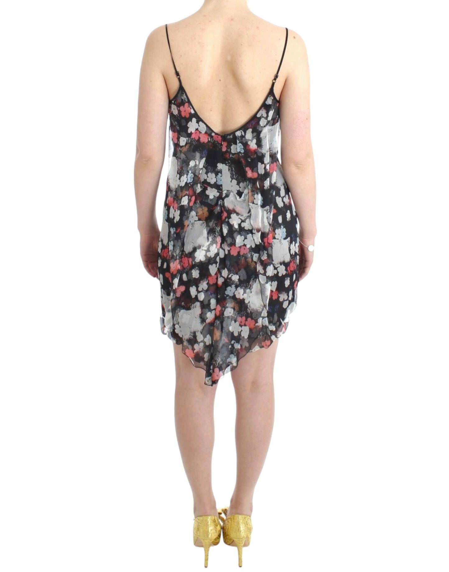 Costume National Multicolor Silk Floral Mini Dress