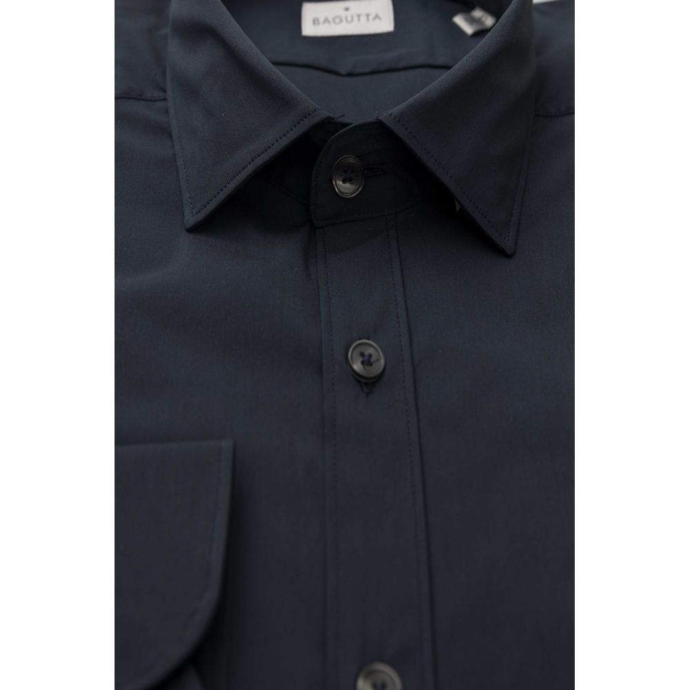 Bagutta Blue Cotton Men's Slim Shirt