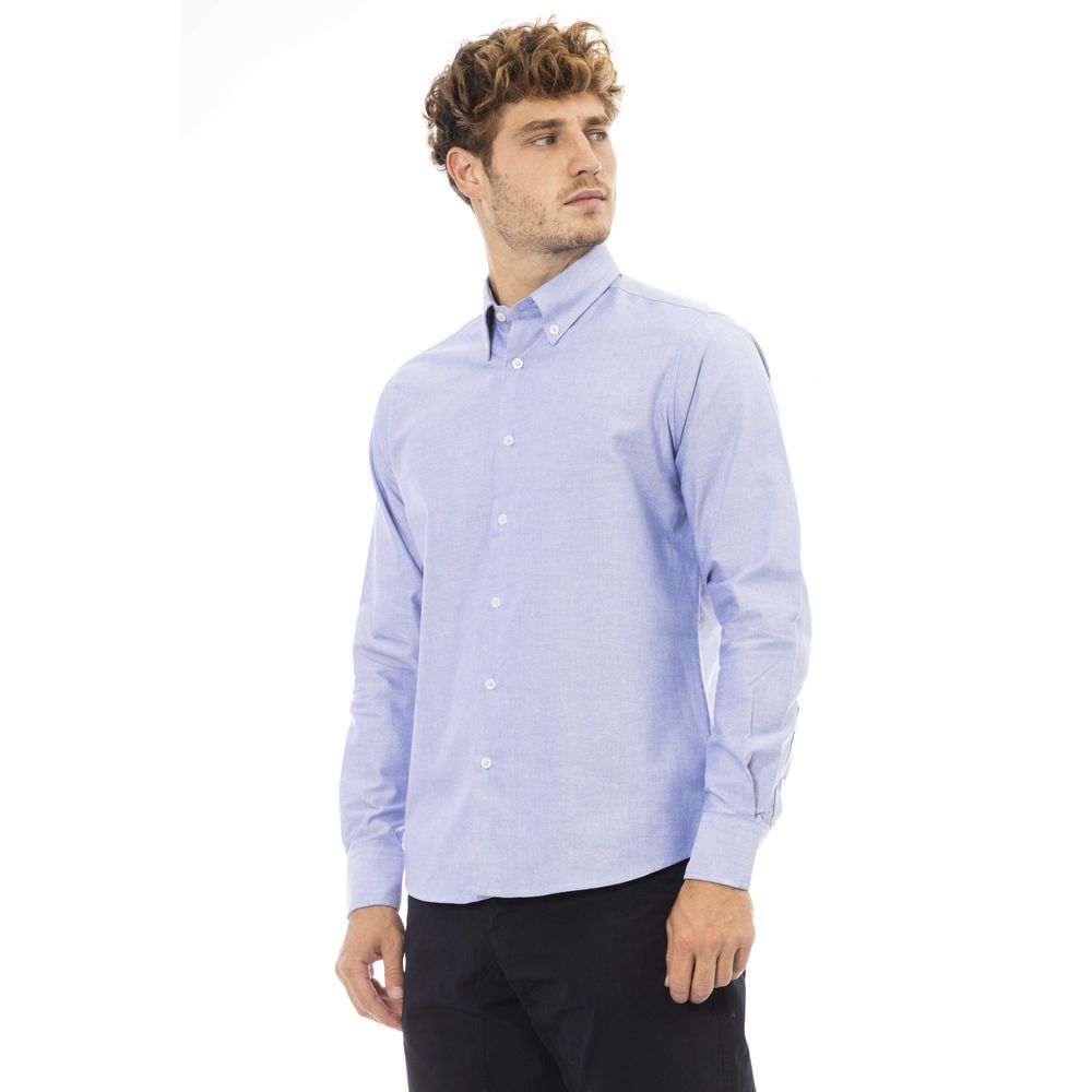 Baldinini Trend Blue Cotton Men Shirt