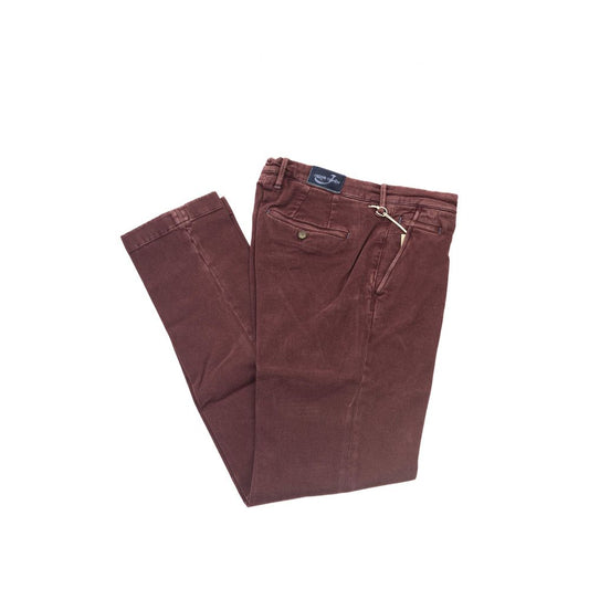 Jacob Cohen Burgundy Cotton Men Chino Trousers