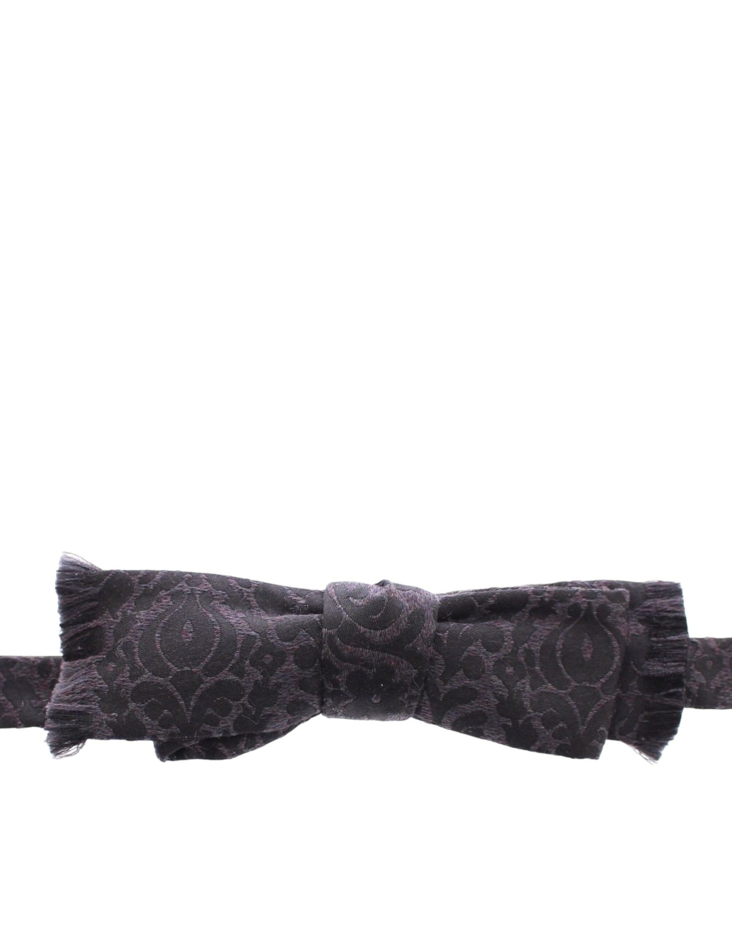 Dolce & Gabbana Elegant Black Paisley Silk-Wool Blend Bow Tie - KALAJ