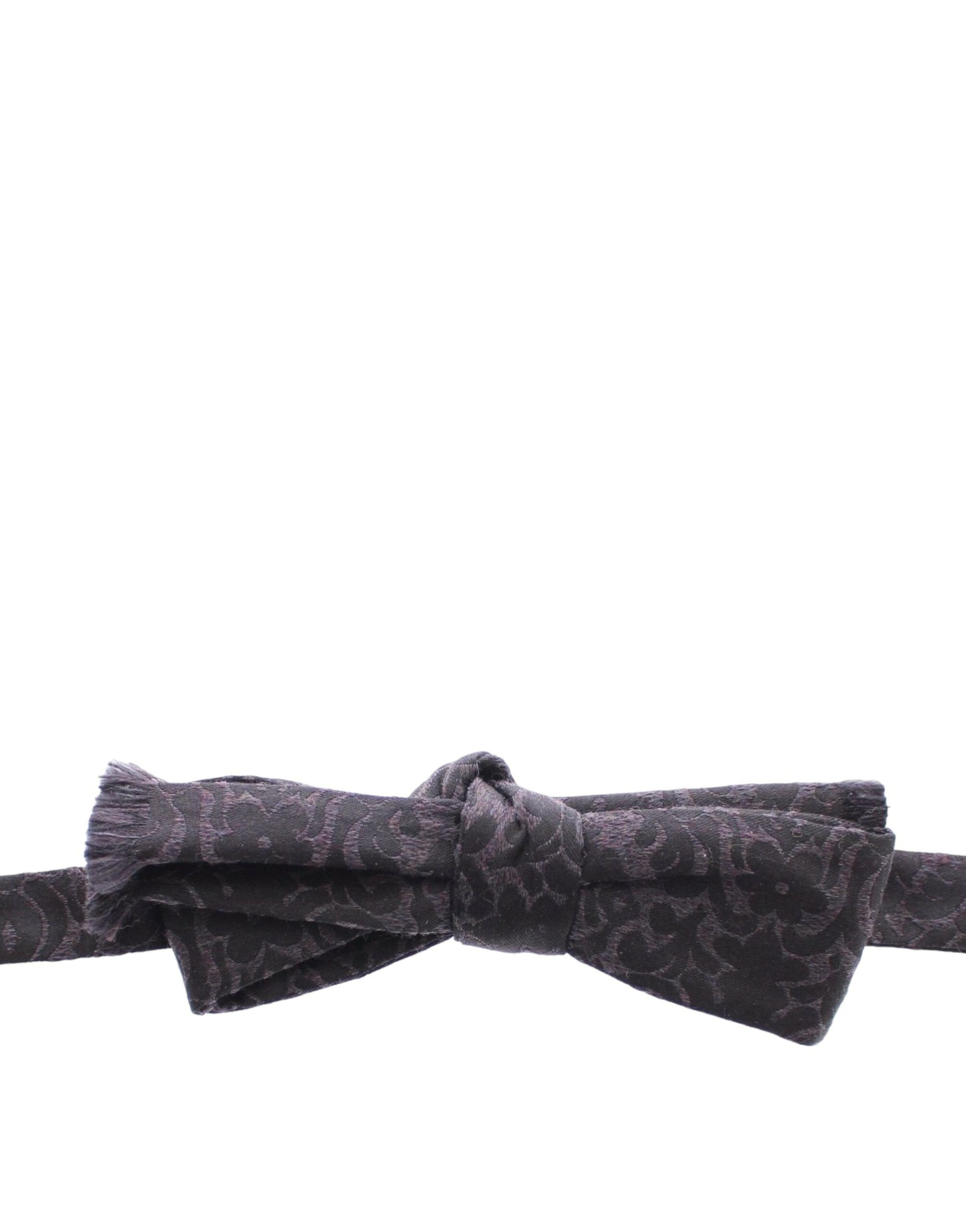 Dolce & Gabbana Elegant Black Paisley Silk-Wool Blend Bow Tie - KALAJ