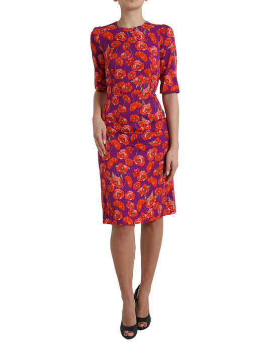 Dolce & Gabbana Vibrant Floral Silk Charmeuse Dress