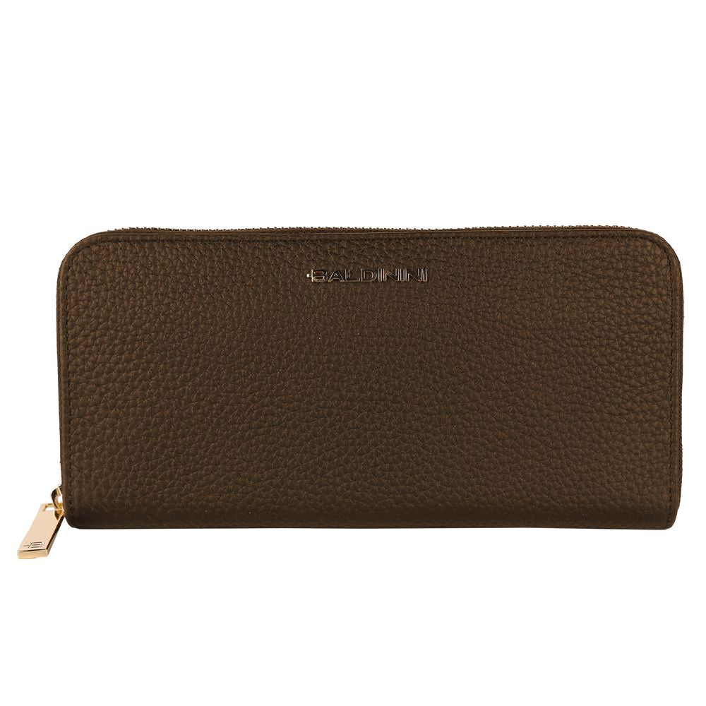 Baldinini Trend Exquisite Leather Zip Wallet in Brown - KALAJ