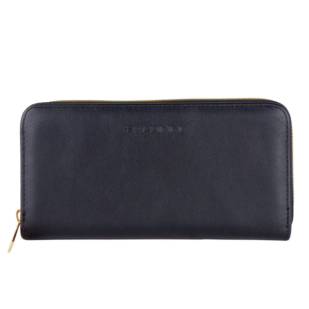 Baldinini Trend Chic Black Leather Zip Wallet - KALAJ