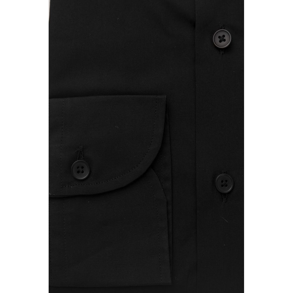 Bagutta Black Cotton Men Shirt