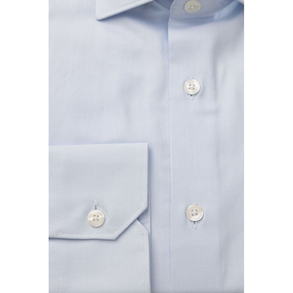 Bagutta Light Blue Cotton Men Shirt