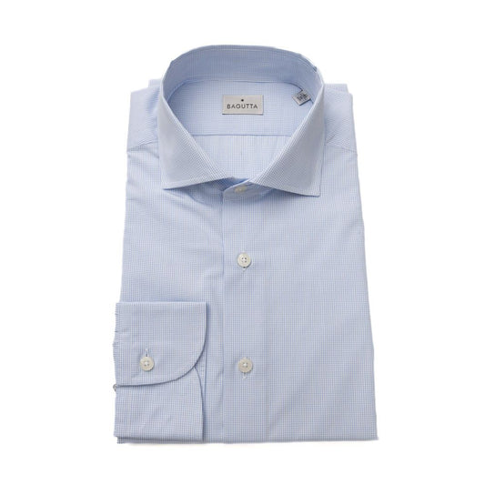 Bagutta Light Blue Cotton Men Shirt