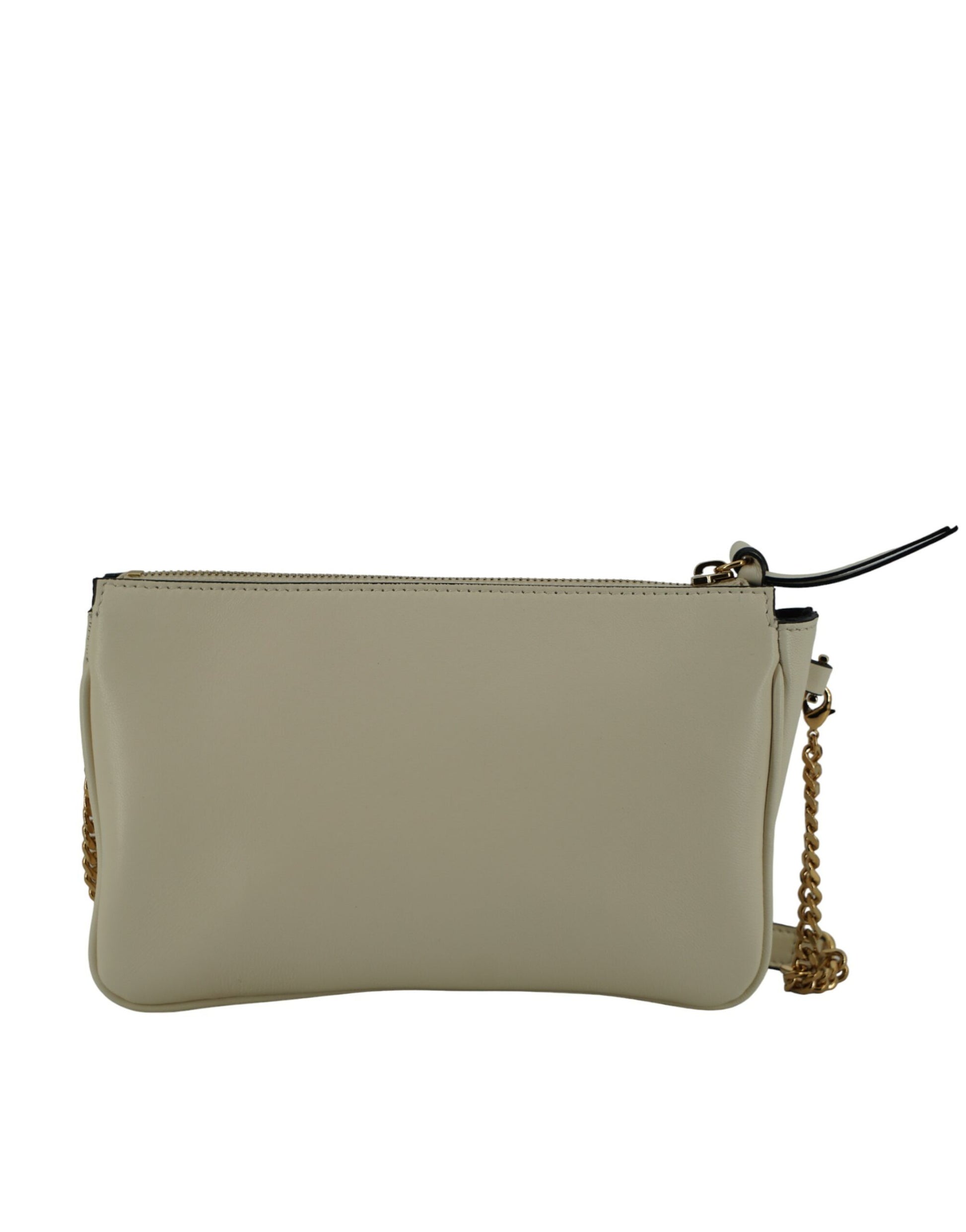 Versace Elegant White Lamb Leather Crossbody Pouch - KALAJ