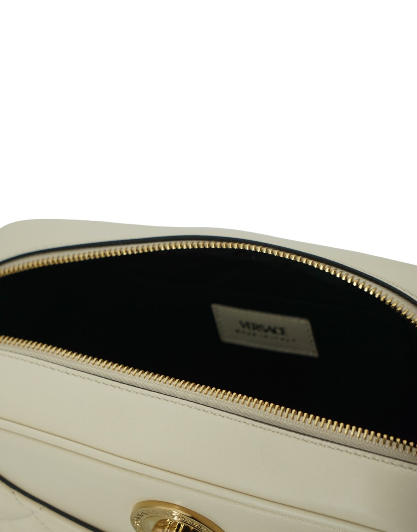 Versace Elegant White Leather Camera Shoulder Bag - KALAJ