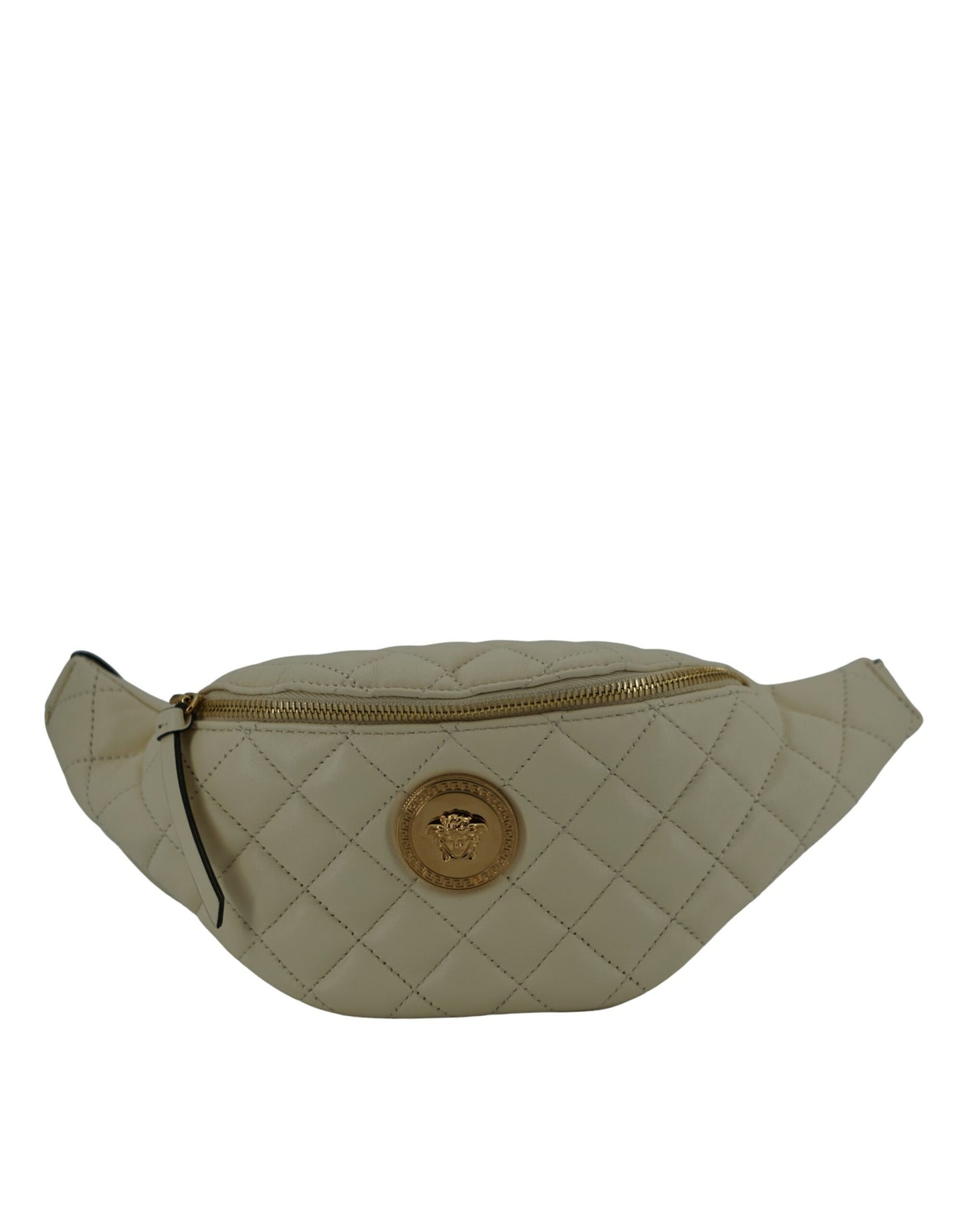 Versace Elegant White Lamb Leather Belt Bag - KALAJ