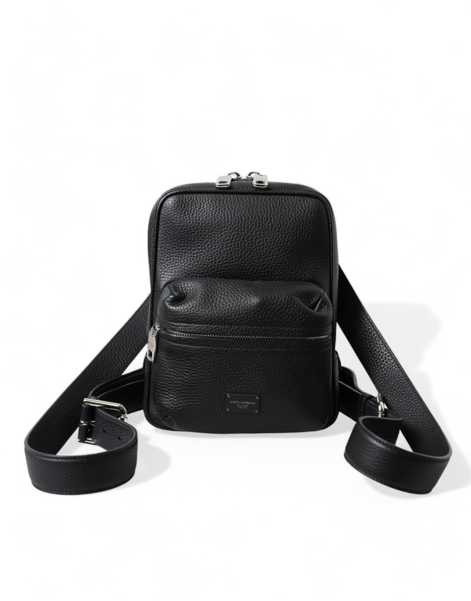 Dolce & Gabbana Chic Black Calf Leather Small Backpack - KALAJ