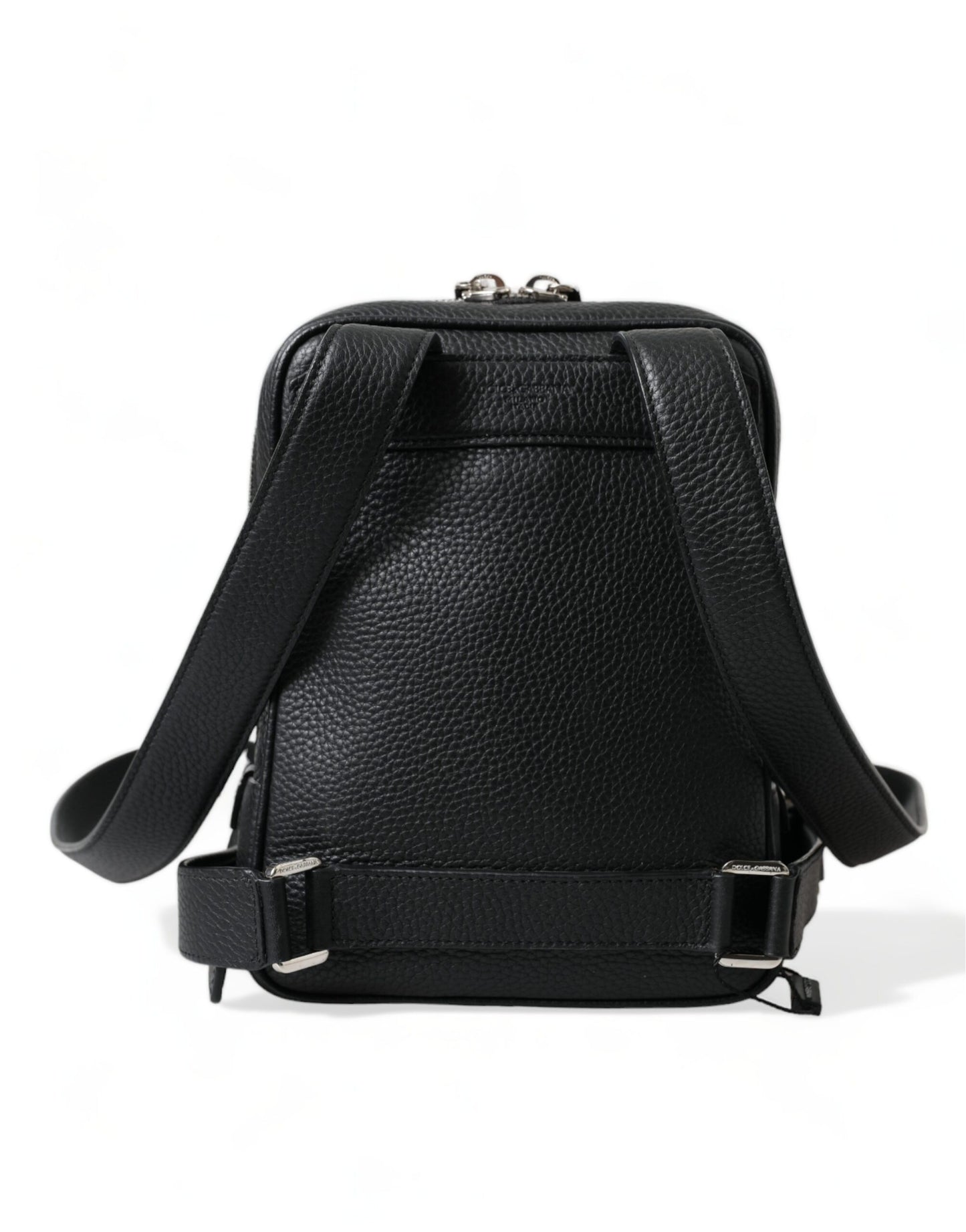 Dolce & Gabbana Chic Black Calf Leather Small Backpack - KALAJ