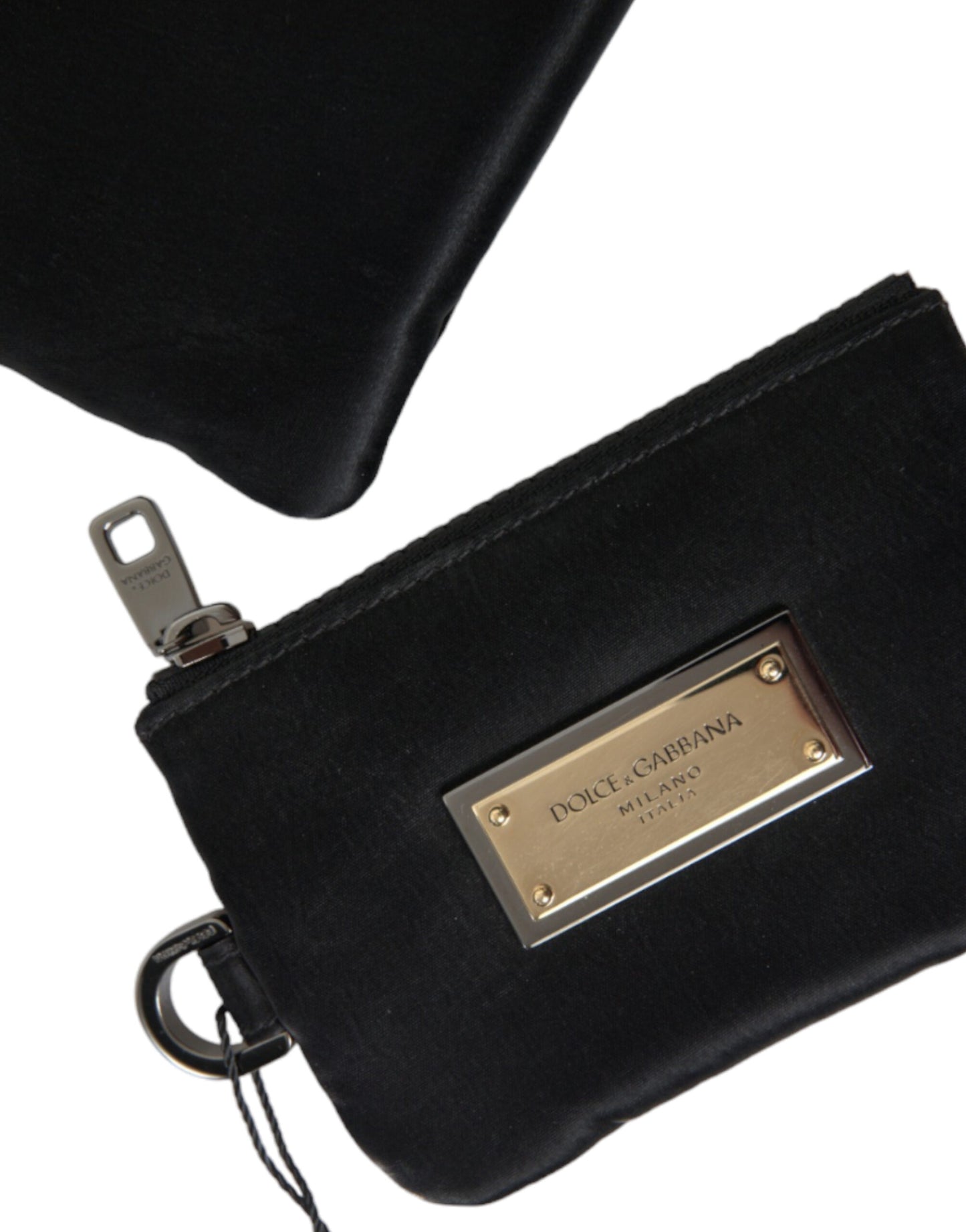 Dolce & Gabbana Elegant Black Nylon & Leather Pouch - KALAJ