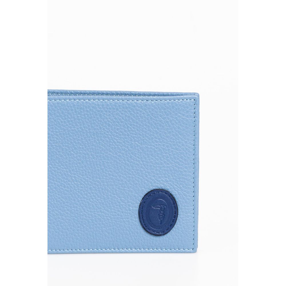 Trussardi Light Blue Leather Men Wallet - KALAJ