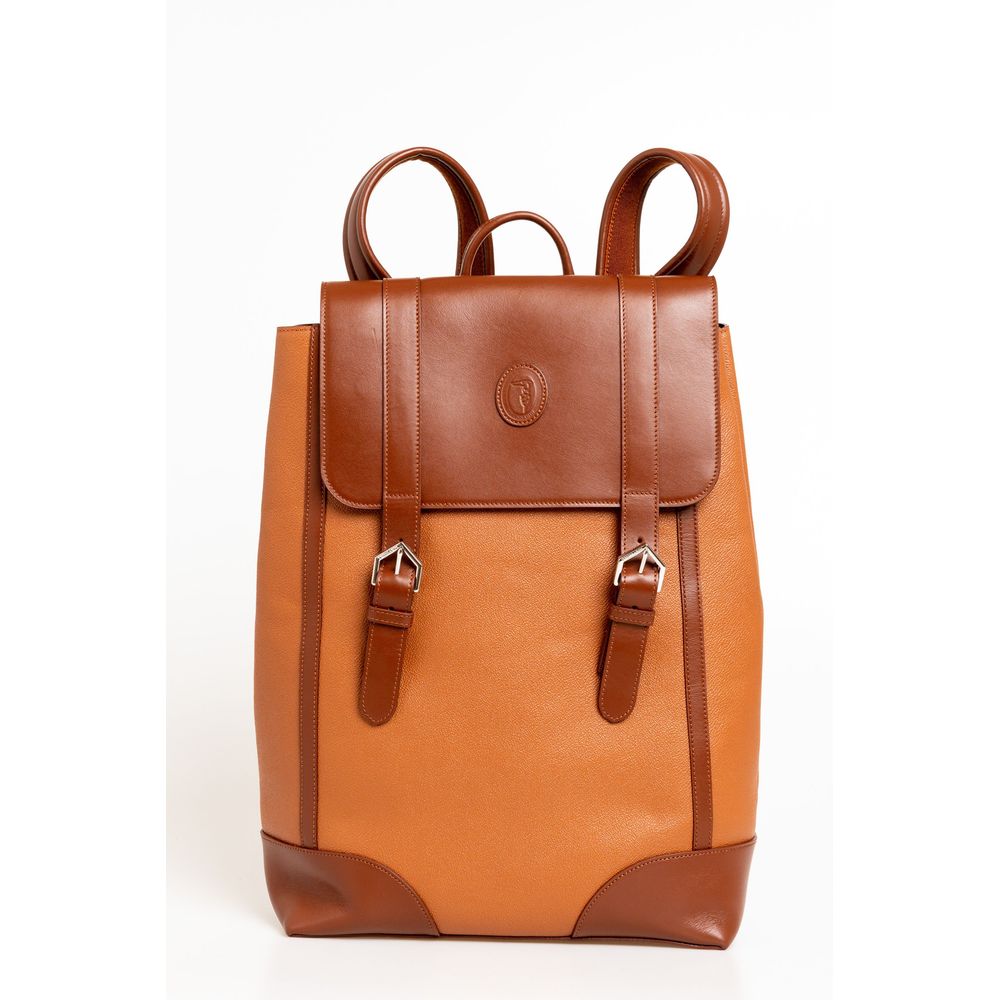 Trussardi Brown Leather Men Backpack - KALAJ