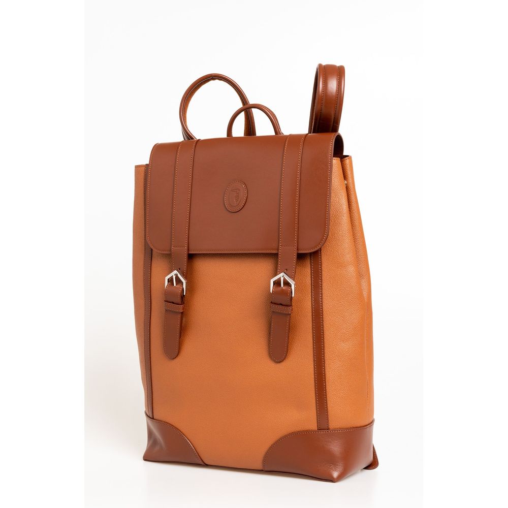 Trussardi Brown Leather Men Backpack - KALAJ