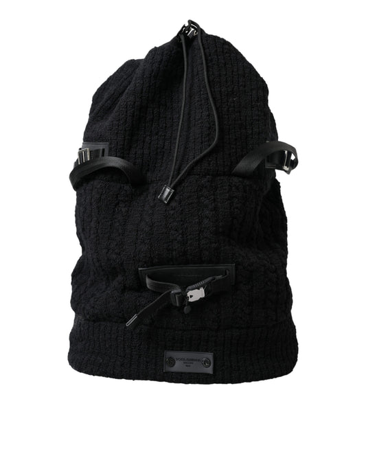 Dolce & Gabbana Elegant Tricot Wool-Blend Backpack in Black - KALAJ