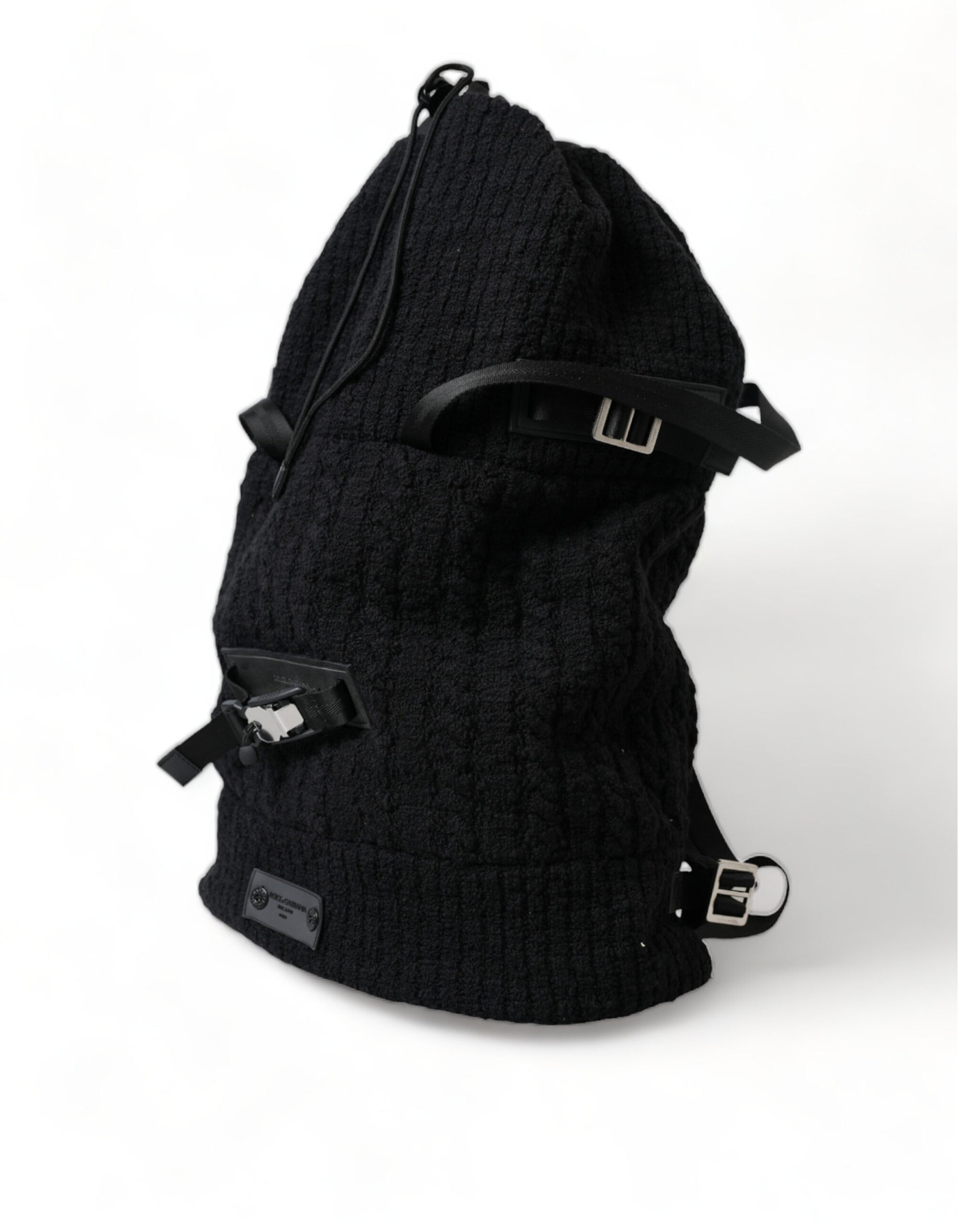 Dolce & Gabbana Elegant Tricot Wool-Blend Backpack in Black - KALAJ