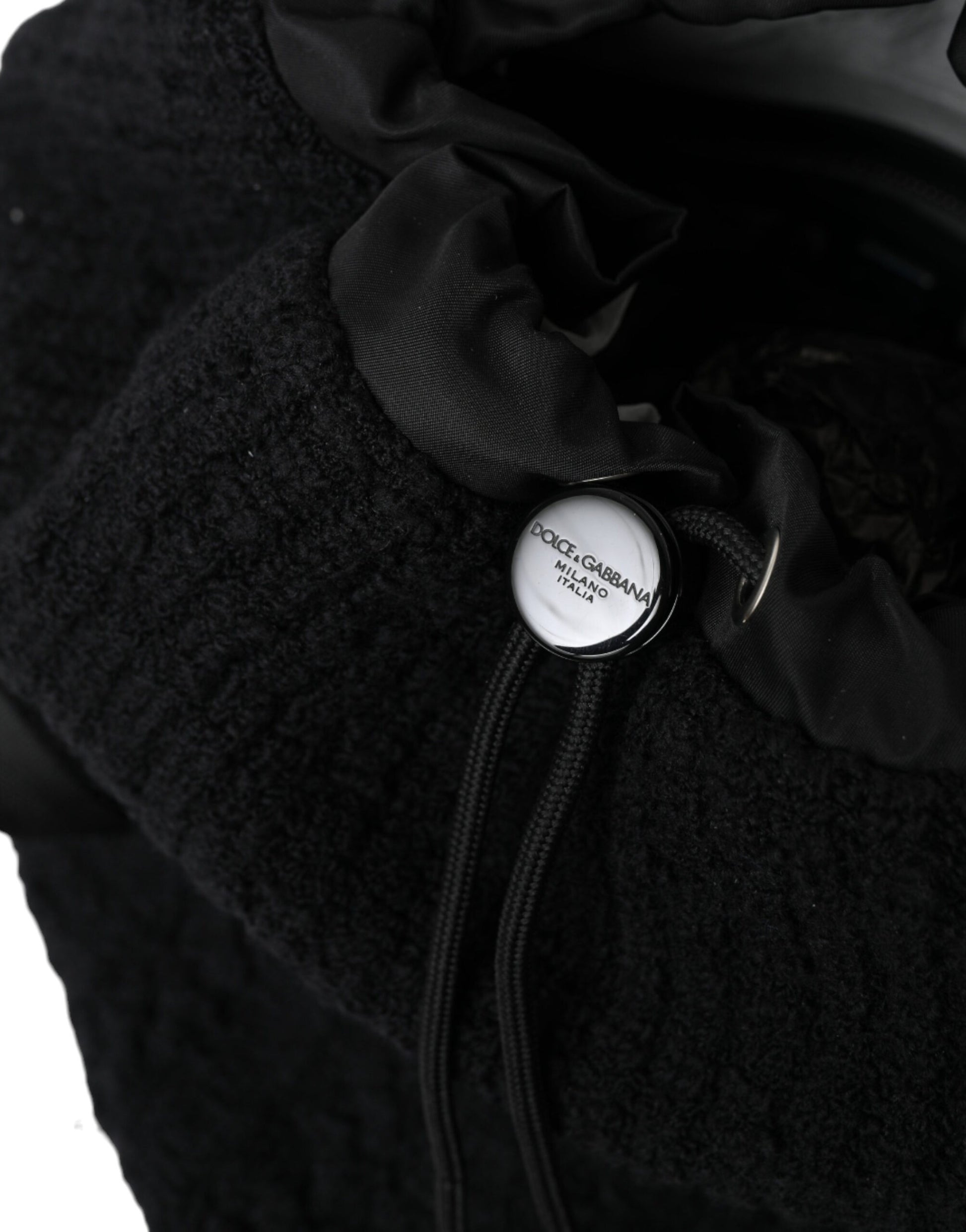 Dolce & Gabbana Elegant Tricot Wool-Blend Backpack in Black - KALAJ