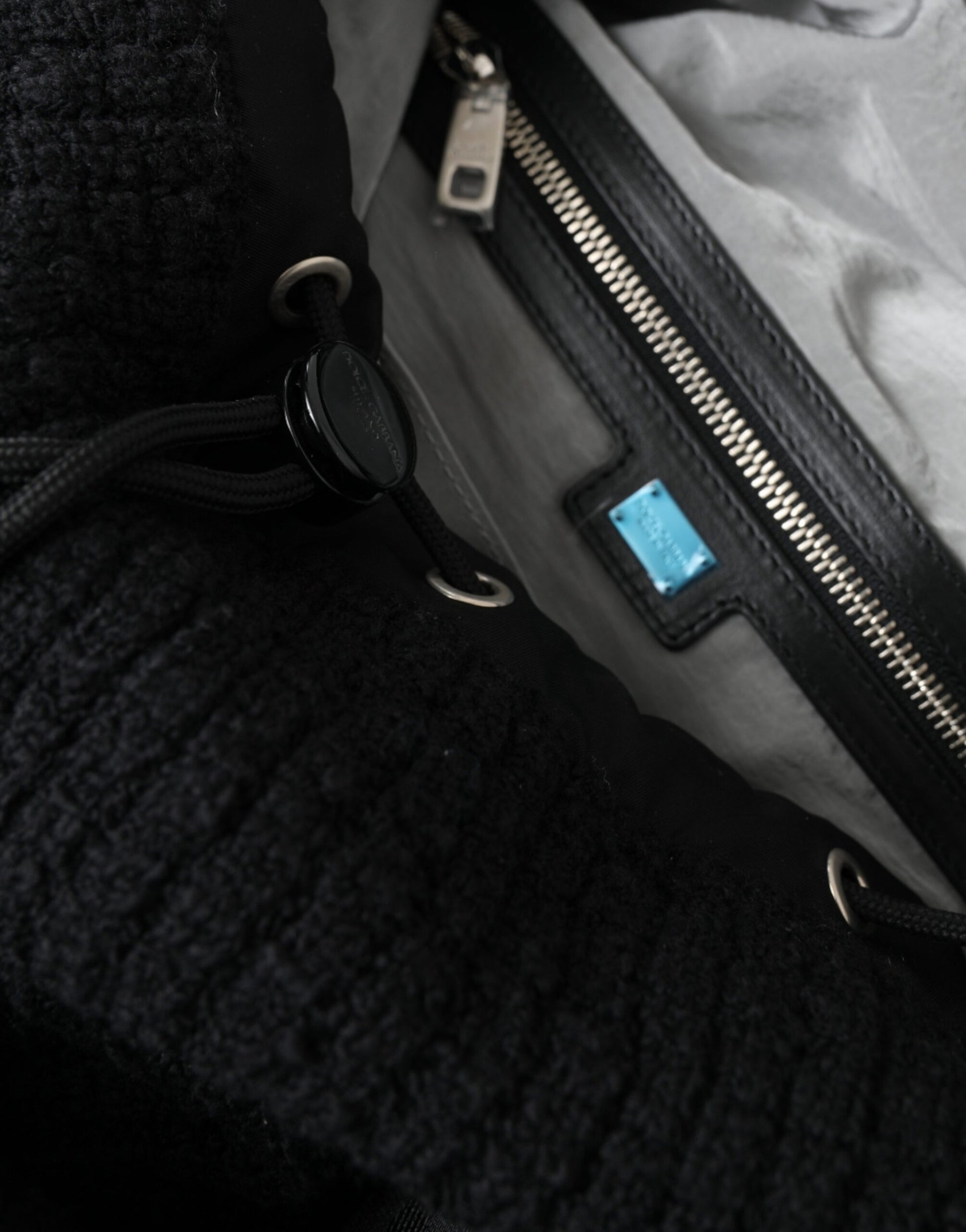 Dolce & Gabbana Elegant Tricot Wool-Blend Backpack in Black - KALAJ