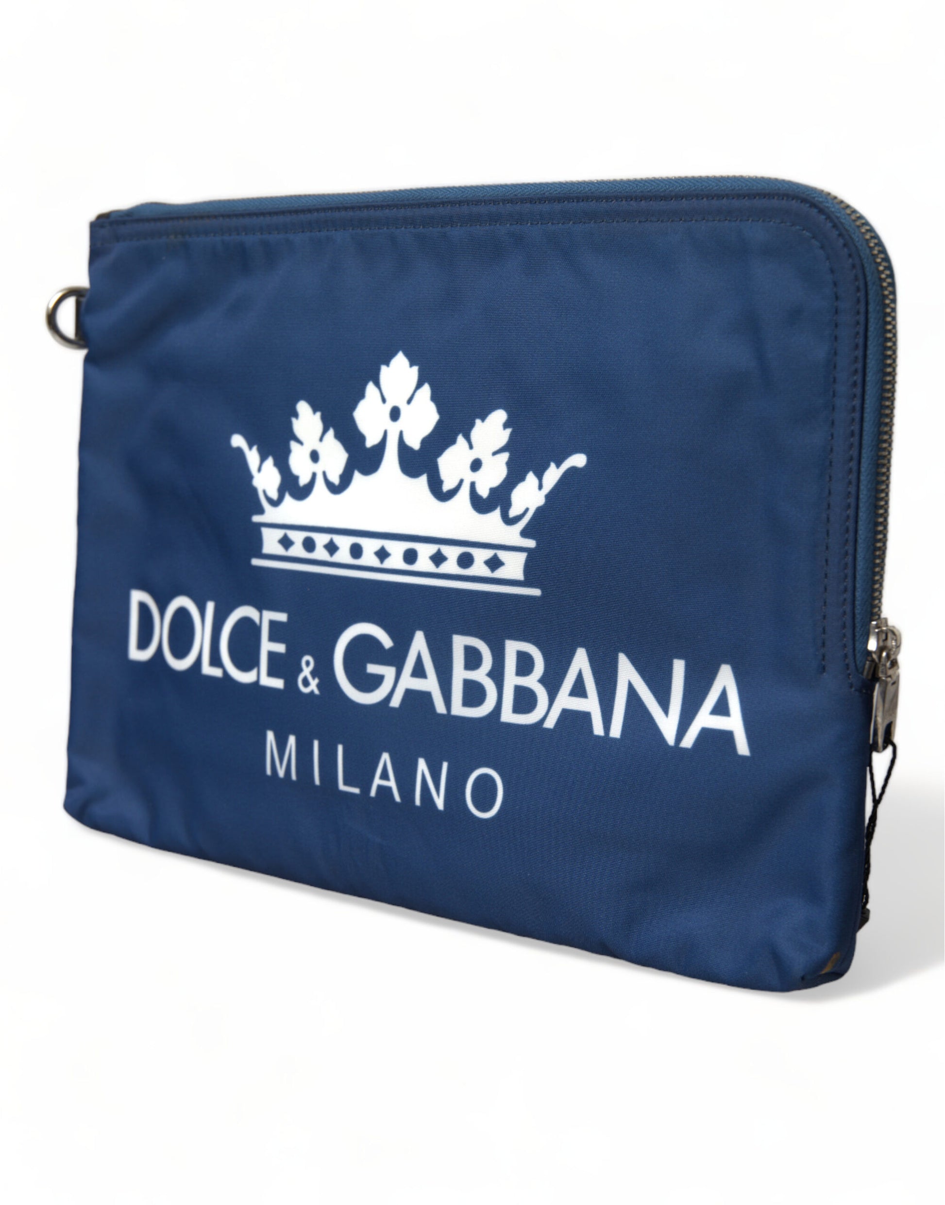 Dolce & Gabbana Elegant Blue Nylon Zipped Clutch - KALAJ