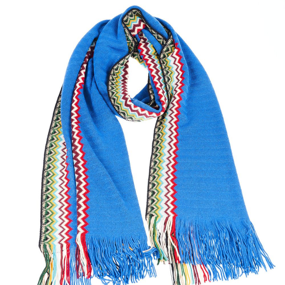 Missoni Blue Wool Men Scarf - KALAJ