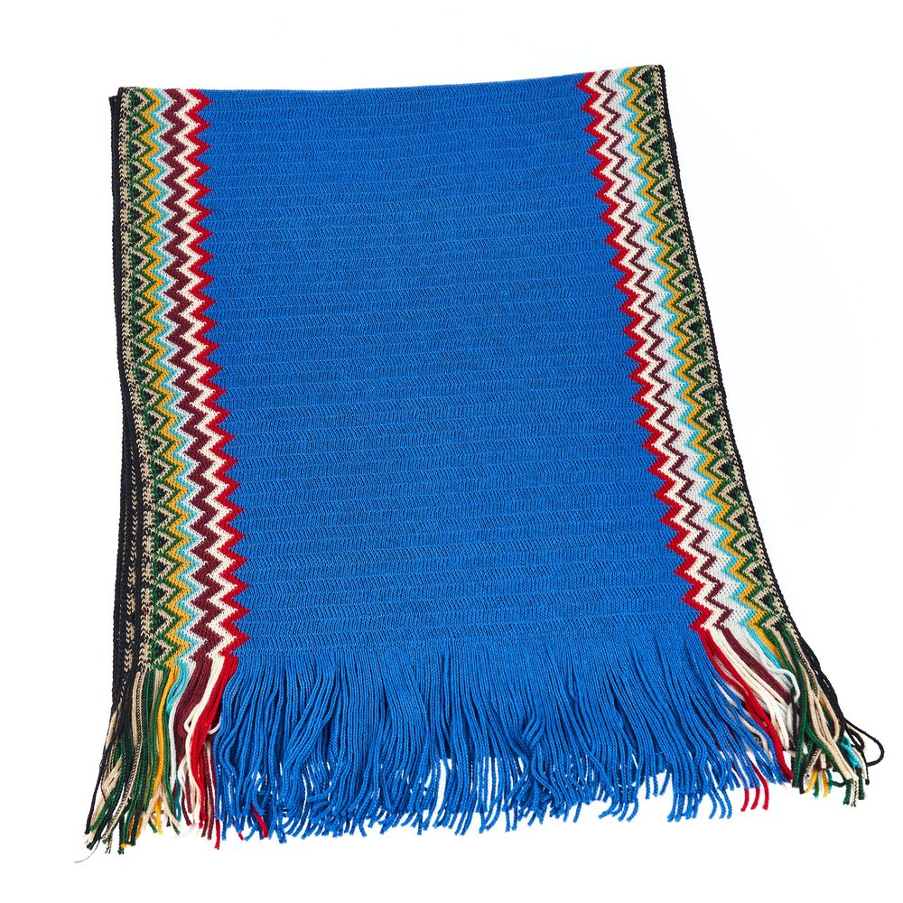 Missoni Blue Wool Men Scarf - KALAJ