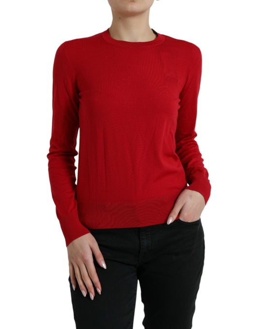 Dolce & Gabbana Radiant Red Wool Pullover Sweater