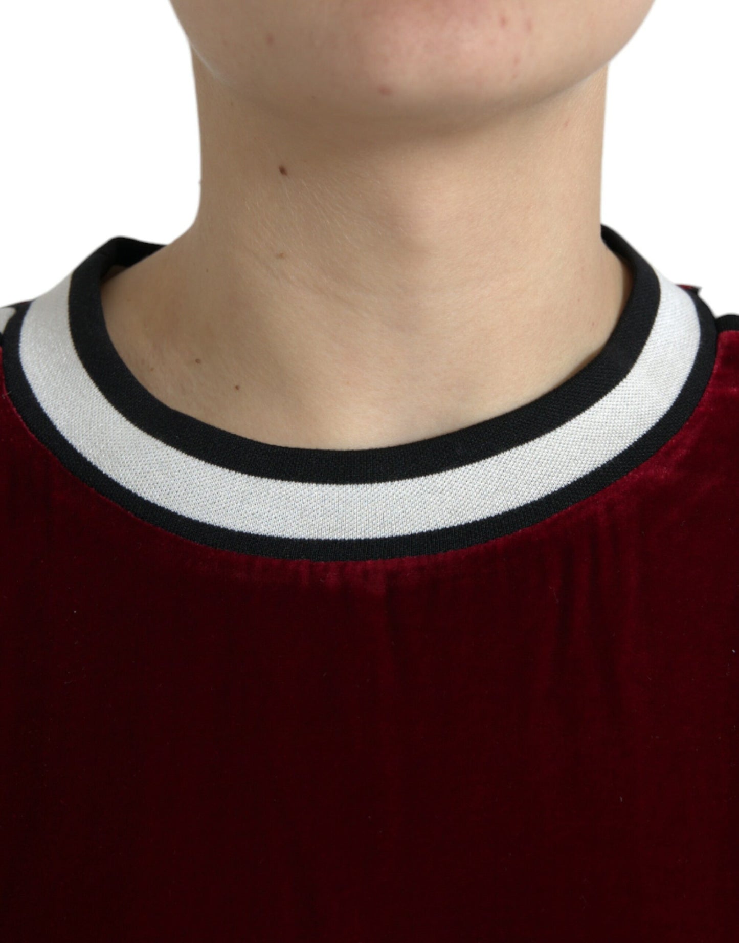 Dolce & Gabbana Elegant Burgundy Silk-Blend Sweater