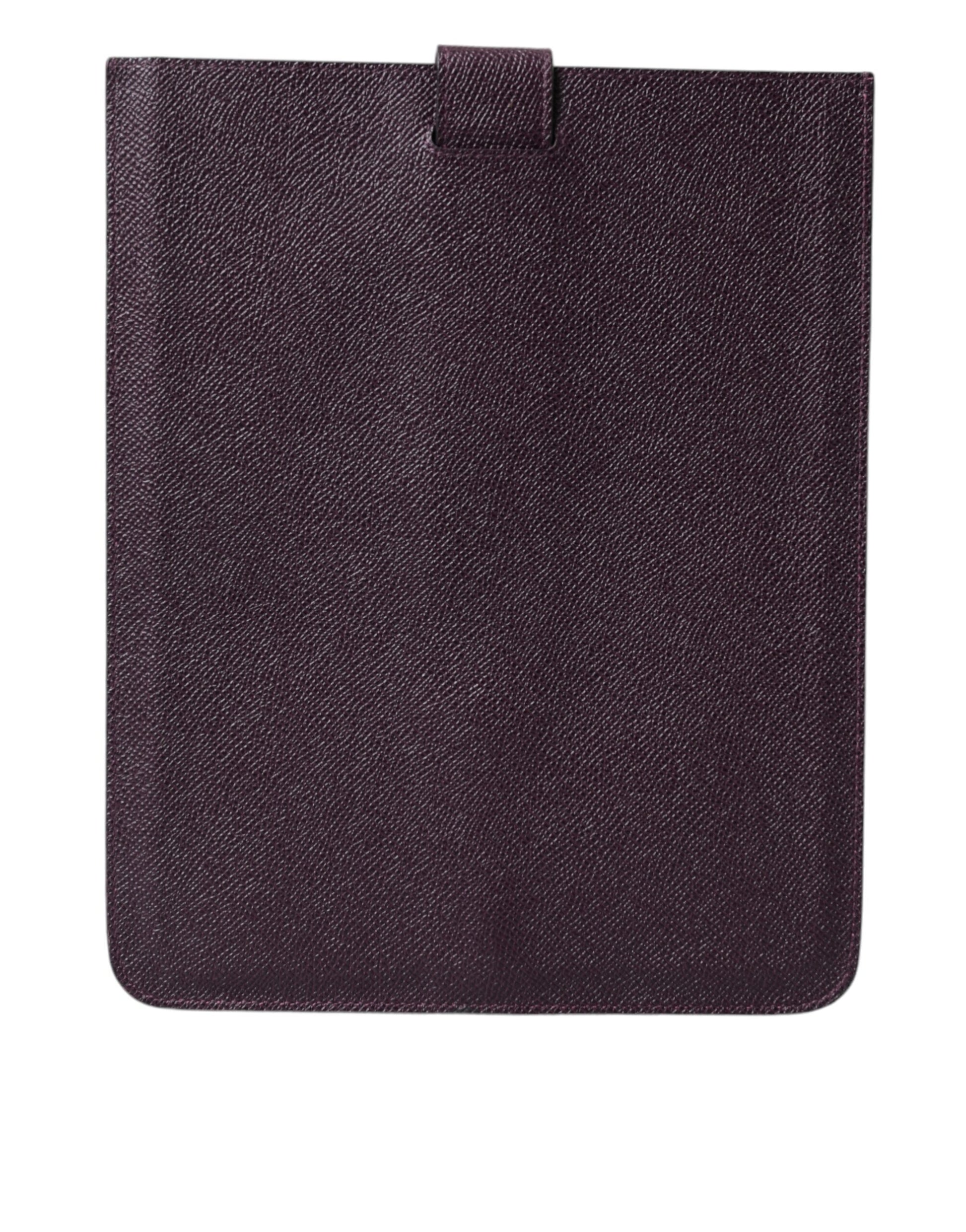 Dolce & Gabbana Elegant Leather Tablet Pouch in Rich Brown - KALAJ