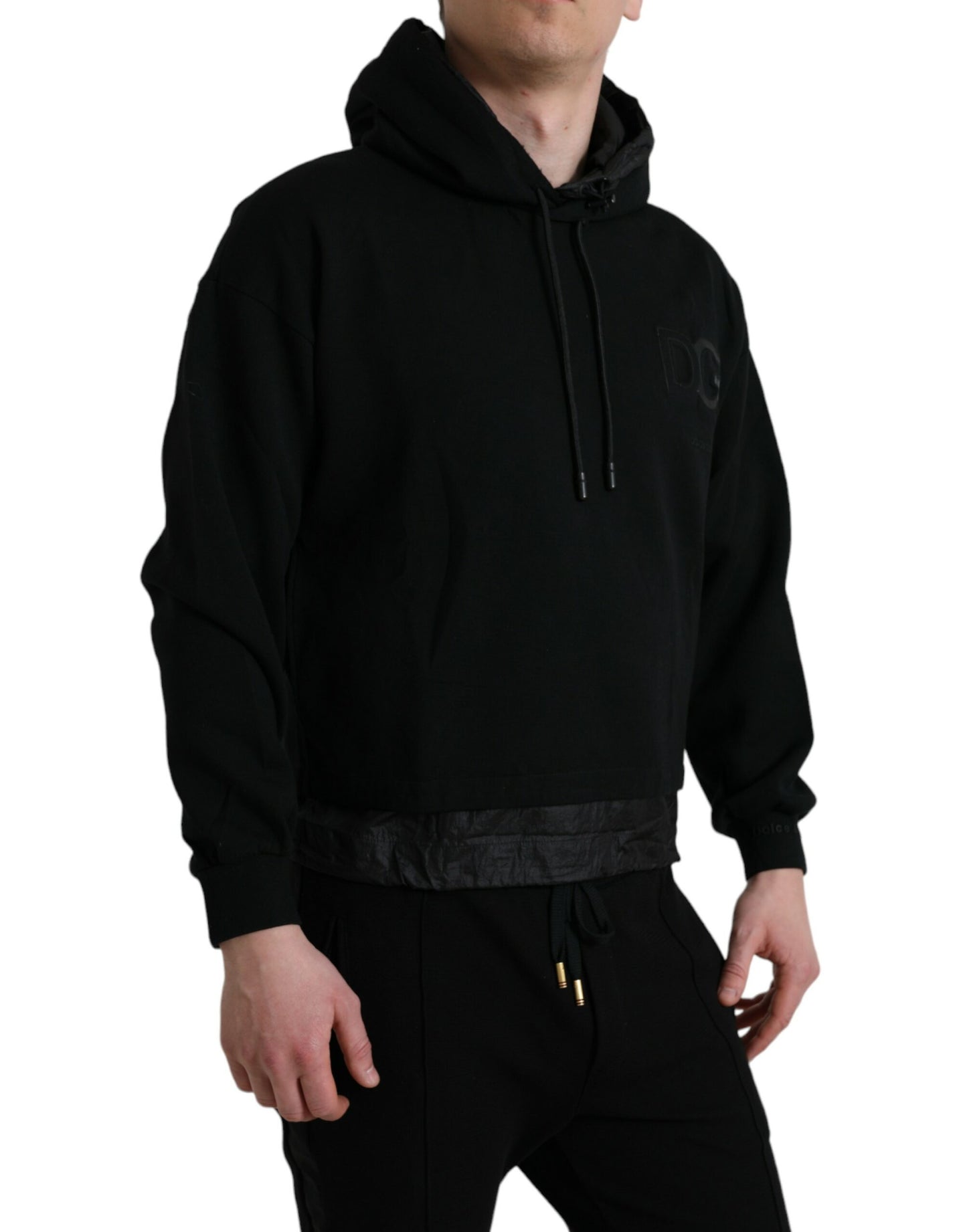 Dolce & Gabbana Elegant Black Hooded Pullover Sweater