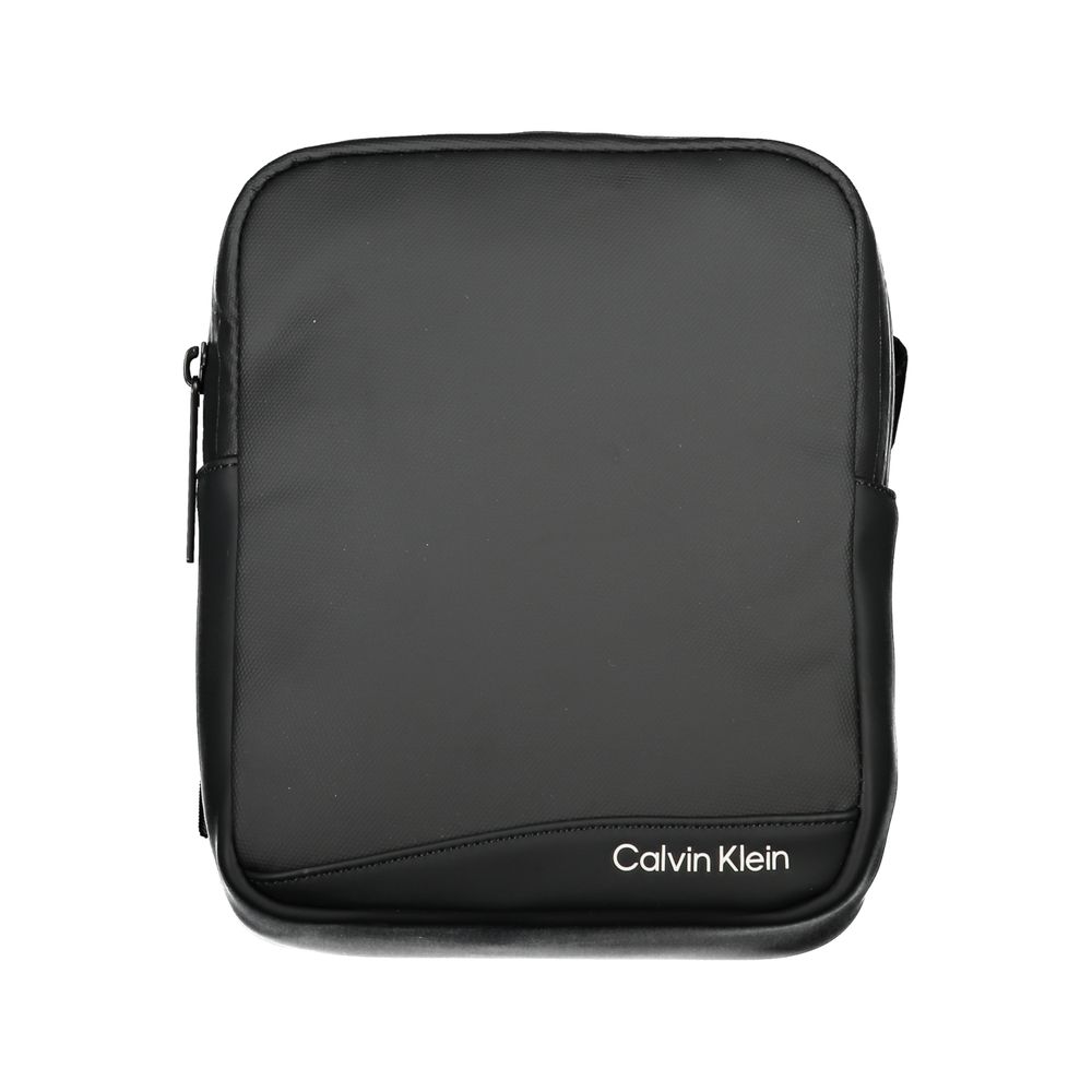 Calvin Klein Sleek Black Recycled Polyester Shoulder Bag