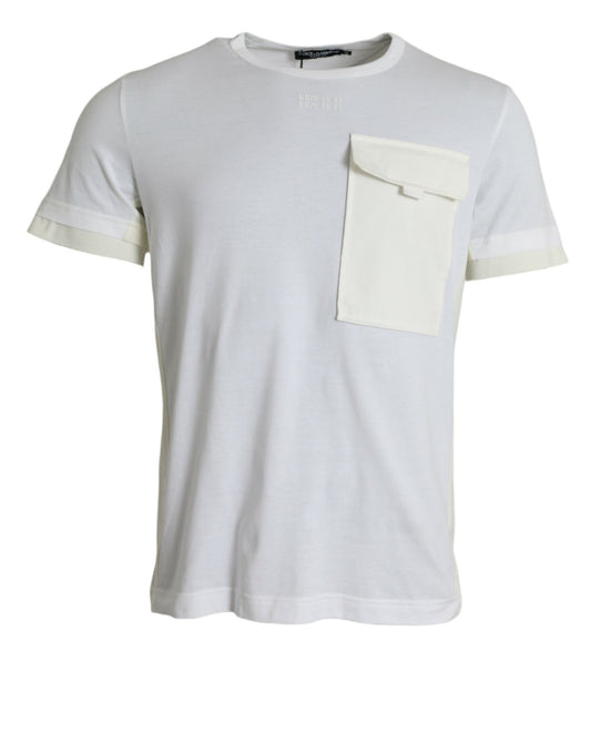 Dolce & Gabbana Elegant White Crew Neck Cotton Tee