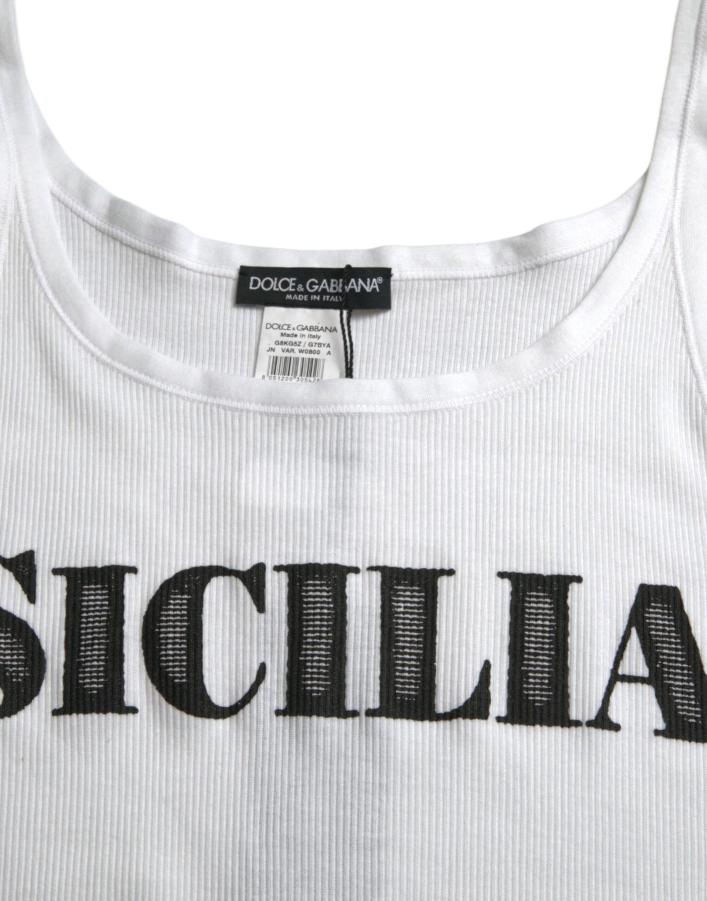 Dolce & Gabbana Elegant White Cotton Tank T-Shirt