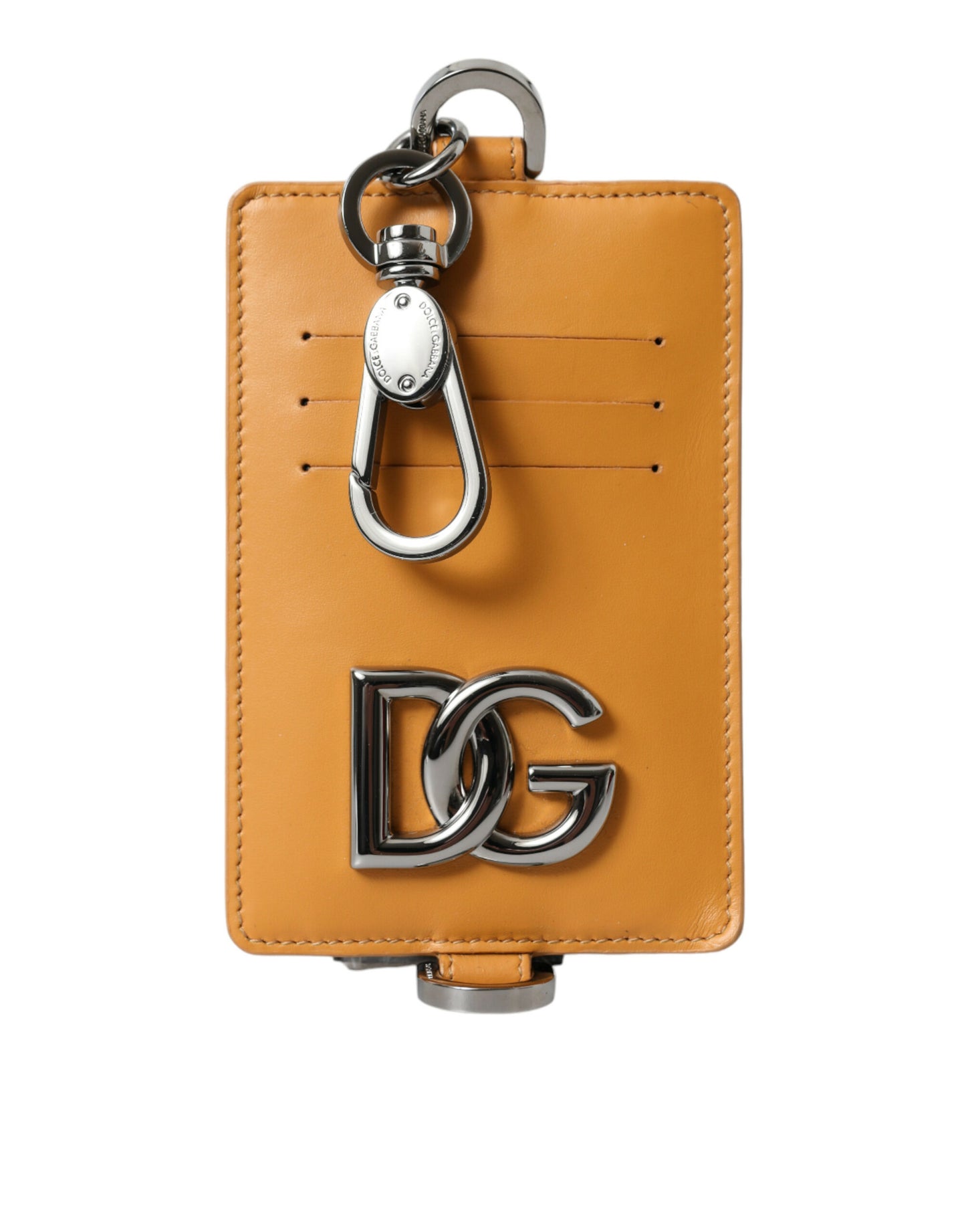 Dolce & Gabbana Elegant Orange Calf Leather Card Holder - KALAJ