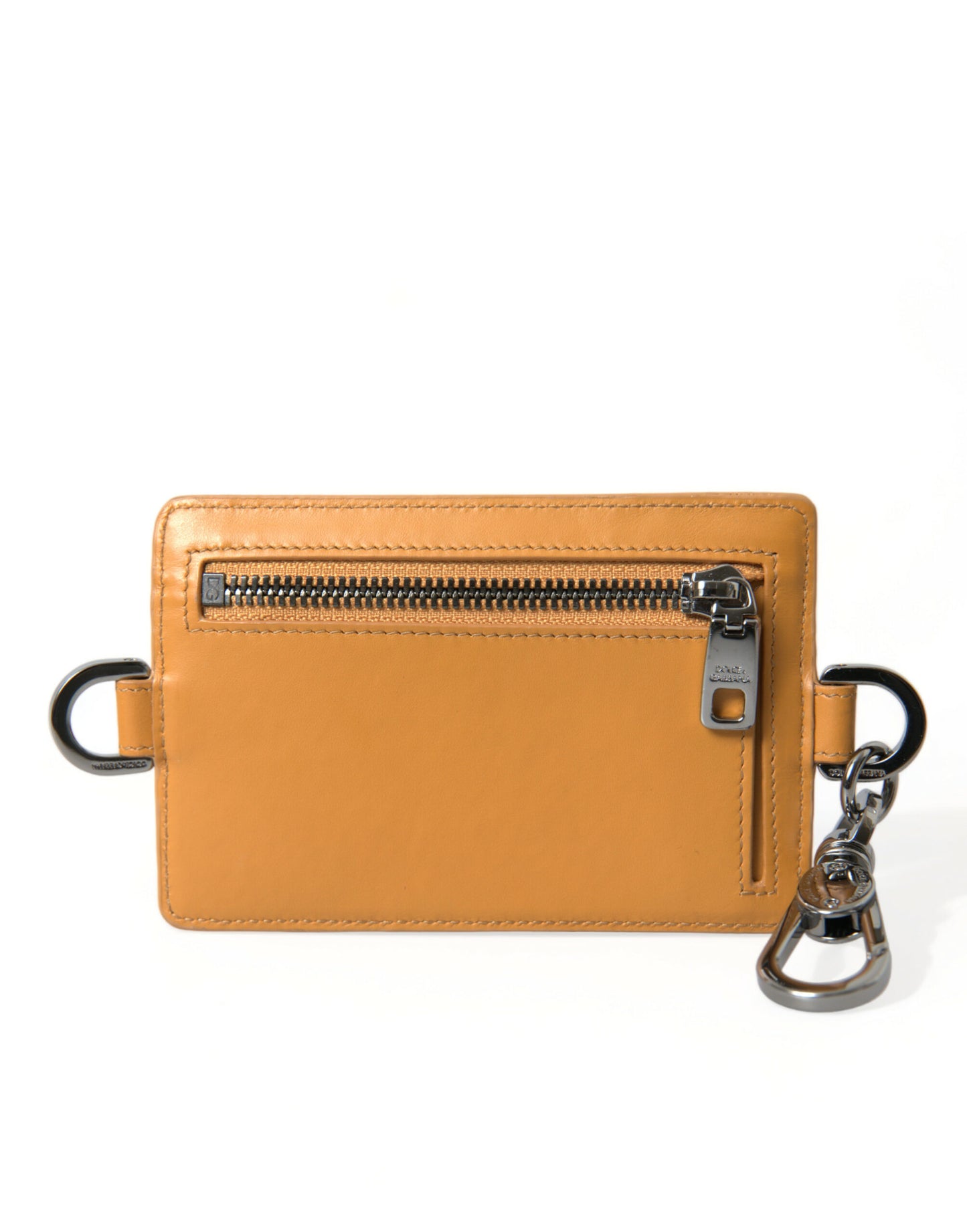 Dolce & Gabbana Elegant Orange Calf Leather Card Holder - KALAJ